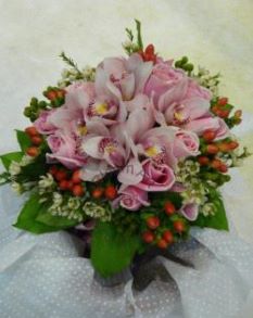 CODE 71994 - Wedding Bouquet of Cymbidium and Roses